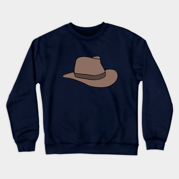 Brown Fedora Hat Crewneck Sweatshirt by KayBee Gift Shop